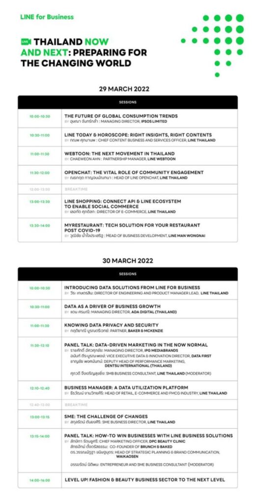 LINE เตรียมจัดงาน THAILAND NOW AND NEXT 2022 มุ่งติดอาวุธดิจิทัลธุรกิจไทย พร้อมรับมือการเปลี่ยนแปลงของโลกหลังโควิด-19 