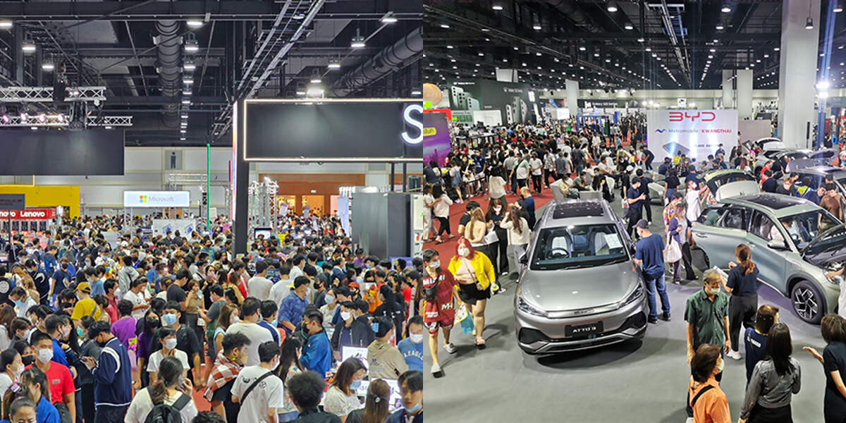 Thailand Mobile Expo Bangkok EV Expo 2023 คึกคัก