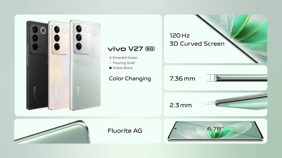 เปิดตัว vivo V27 5G มาพร้อม ‘Aura Light Portrait System’ กับดีไซน์ใหม่ ‘สีเขียวหยก’ ในราคาเริ่มต้น 14,999 บาท