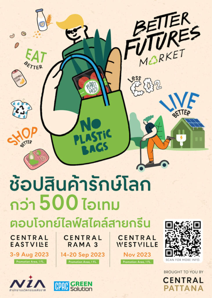 กิน-อยู่-ช้อป อย่างอีโค่เฟรนด์ลี่ ที่งาน Better Futures Market ณ ศูนย์การค้าเซ็นทรัล อีสต์วิลล์ (3 ส.ค. 66 – 9 ส.ค. 66) และอีก 2 ศูนย์การค้า ถึงปลายปี 2566