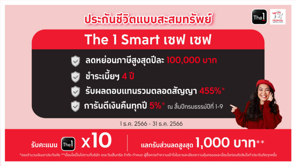 รับลดหย่อนภาษีสูงสุด 100,000 บาท กับ “The 1 Smart เซฟเซฟ”