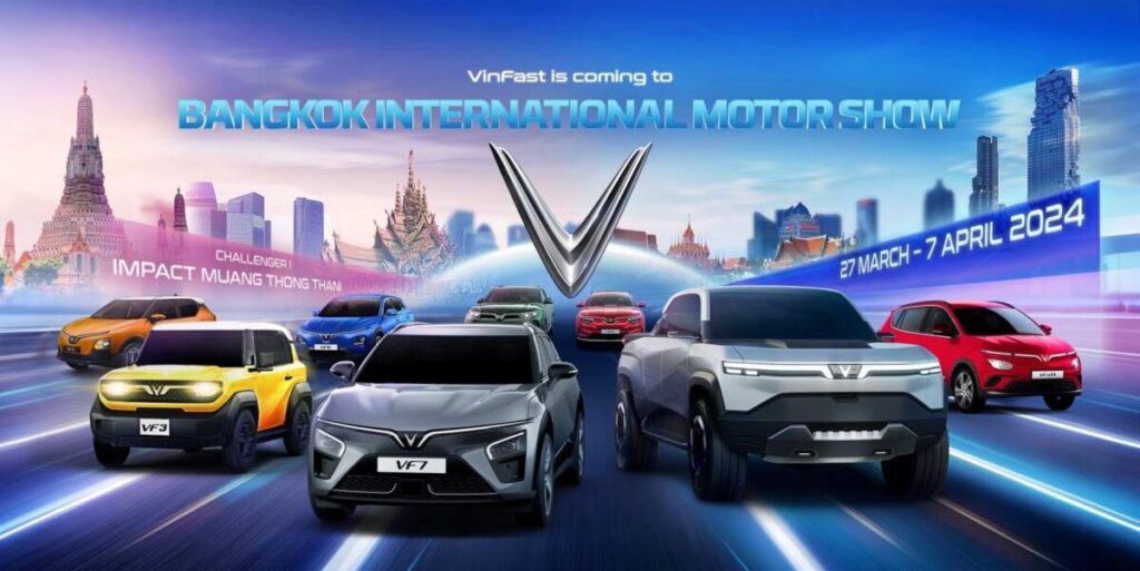 VinFast เปิดตัวอย่างเป็นทางการในประเทศไทย พร้อมเผยโฉมรถยนต์ EV 7 รุ่น พร้อมรถกระบะไฟฟ้าต้นแบบในงาน Motor Show 2024