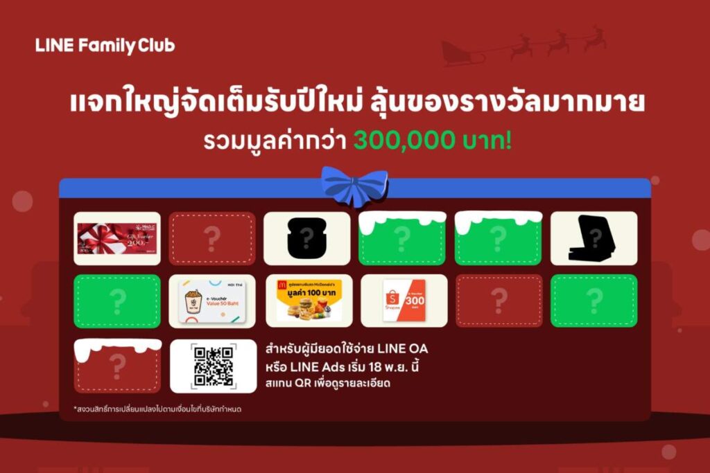 LINE Family Club เผยอินไซต์สมาชิก ยิ่งใช้ ยิ่งได้! พร้อมจัดแคมเปญใหญ่ ฉลองปีใหม่แบบจัดเต็ม แจกรางวัลรวมกว่า 3 แสนบาท